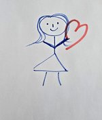 Frau mit Herz